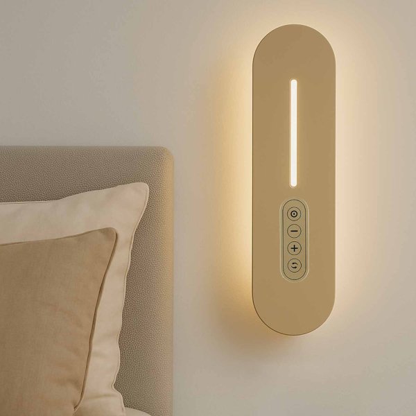 Applique LED tactile Sannix dorée 30 cm, applique courte dorée avec tactile